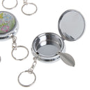 Mini Pocket Stainless Steel Round Cigarette Ashtray With Keychain Keyring