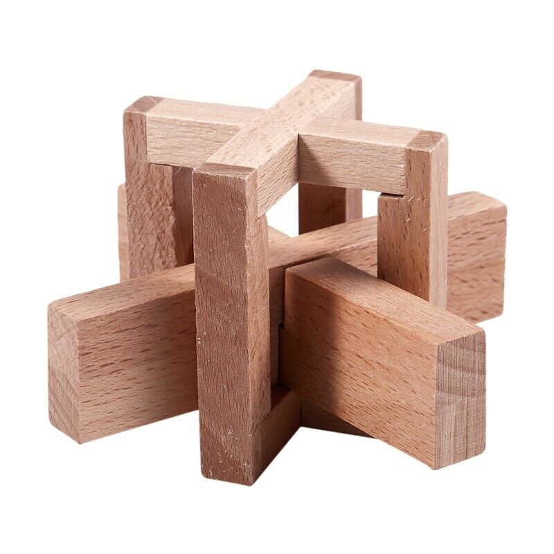 Wooden Siege Lock the Perplexing X in a Box Logic Puzzle Burr Puzzles Brain K8V8