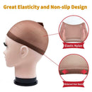 12 Packs Wig Cap Hair Breathable Stocking Nylon Stretch Liner Men Women Coffee