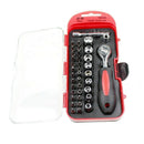 38Pcs Cr-V 1/4 Inch Ratchet Socket Wrench Set Screwdriver Set Kit For Home  I5A3