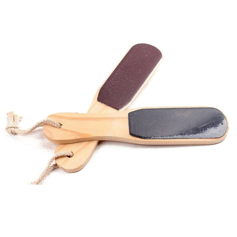 2-way Cuticle Polisher Brush Foot Rasp File Callus Remover Wood Pedicure To M1T7