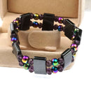 Unisex Multicolor Magnetic Bracelet Beads Hematite Stone for Therapy Health S9Z8