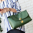 new Boston Handbag Women'S Big Round Button Lock Tote Bag Large Size Elegan C8A1