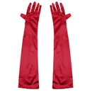 2 Pairs Women Long Satin Gloves Opera Costume Bridal Wedding Party Prom Gift
