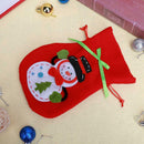 Red Christmas Theme Snowman Pattern Knitted Gift Presents Bag Pendant