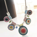 Women Necklace Alloy Plated Retro Pendant Hanging Curb Chain Long Chain Cos