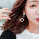 Statement Rhinestone Circle Star Korean Long Earrings For Women Trendy Jewe