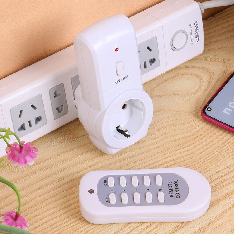 230V 10A Wireless Remote Control Power Outlet Light Switch Socket 1 EU Plug
