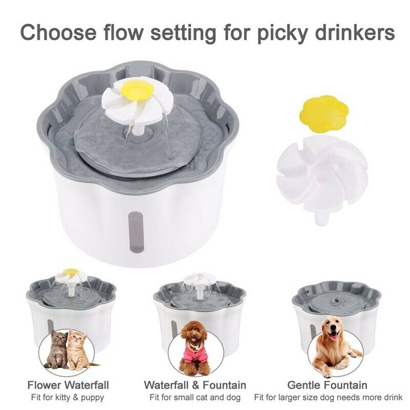 Cat Water Fountain, 2.6L/88Oz Dog Water Fountain, Flower Drinking Water Fou
