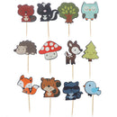 120pcs Forest Animal Cake Toppers Cute Cupcake Decoration Birthday Kids Party