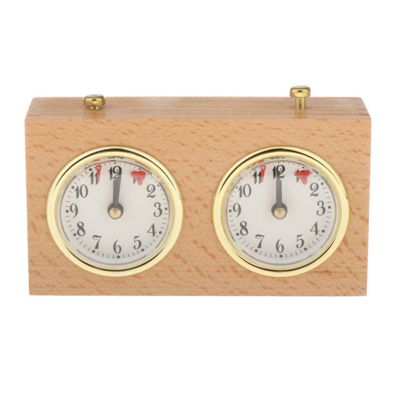 Analog Chess Clock Timer Wind-Up Mechanical Chess Clock Wooden   for Board Games