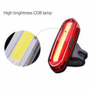 USB Rechargeable COB LED Bicycle Cycling Front/Rear Light Bike Tail Lamp 4 Modes