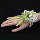 Wedding Bridesmaid Floral Calla Lily Wrist Corsage Hand Flower Bracelet