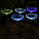 Solar Fiber Optic Jellyfish LED Light Ground Lamp Garden Outdoor Waterprof Decor