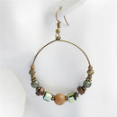 Bohemia Drop Dangle Earrings Ethnic Big Circle Crystal Beads Ear Stud Jewlery SP