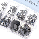 200pcs 304 stainless steel e-type circlip opening ring 1.5mm-10mm boxedMO