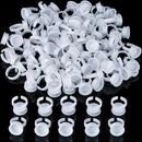 200 Pack Makeup Glue Rings Tattoo Glue Holder Disposable Plastic Nail Art E