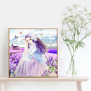 5D Special Shaped Diamond Painting Lavender Girl DIY Rhinestone Wall Art