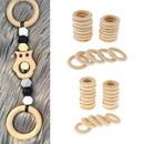 40pcs Unfinished Wooden Round Circles Rings DIY Jewelry Crafts