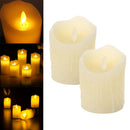 2pcs Realistic Plastic Wax LED Candle Swinging Flame Battery Powered Flameless