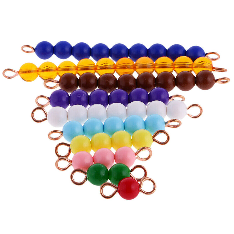 Montessori Kindergarten Teaching Aid - 1-10 Beads Bar Number Counting Toys