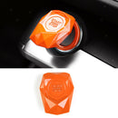 Orange Metal Alloy Car Engine Start Stop Button Cover Trim Cap Auto Decorative