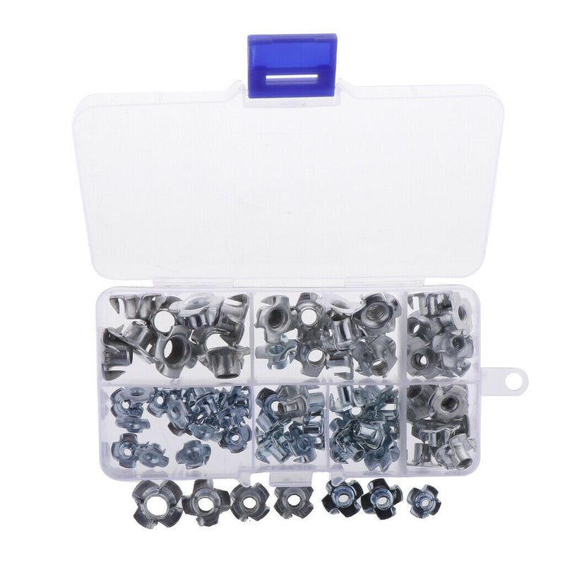 80Pcs- M3 M4 M5 M6 M8 T Nut Nuts Tee TNut TNuts Blind 4 Prong