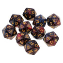 Acrylic 20 Sided D20 Dice RED BLUE for  TRPG, 10 Pieces