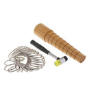 3 Pieces/Set Wood Step Bracelets Mandrel Sizer + Metal Ring Sizers + Hammer