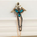 Men's Shirt Suit Blue Lucite Tassel Bouquet Brooch Breastpin Pin Accessories