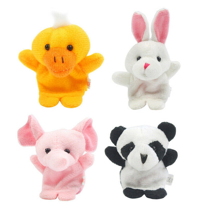 10x Cartoon Biological Animal Finger Puppet Plush Toys Child Baby Favor Dol
