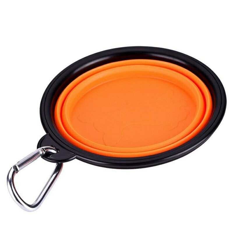 Collapsible Travel Silicone Dog Bowl Portable Pet Food Water Bowl, Set of 2 P1X2
