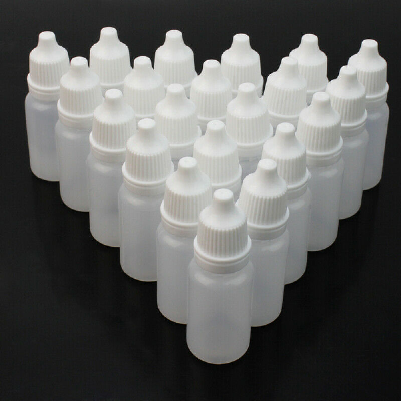 Protable 50Pcs 10ml Empty Squeezable Applicator Dropper Bottles Eye Liquid New