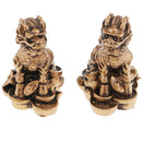 Set Of 2Pcs Bronze Chi Lin/Qi Lin Wealth Prosperity