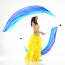 Belly Dance Silk Veil Poi Throw Balls Dancing Accessories Turqoise Blue