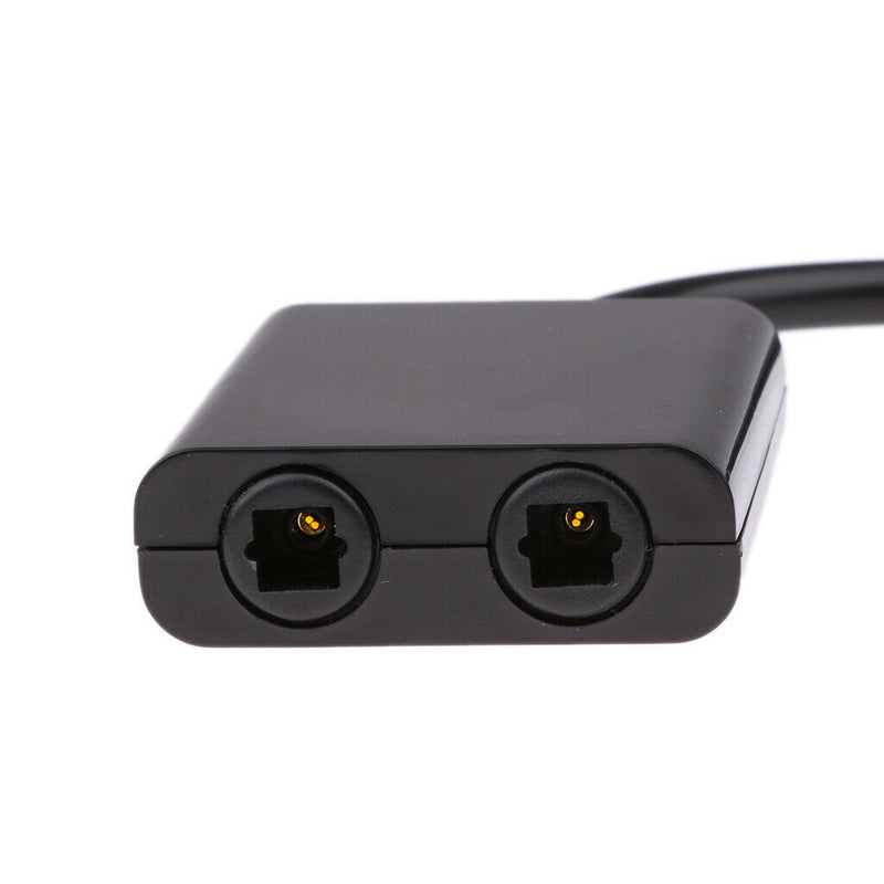 1 in 2 Out Digital Toslink Optical Fiber Audio Splitter Cable Adapter Black