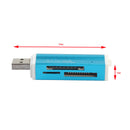 USB Multi Memory Card Reader for Micro SDHC SD TF MS m2 MS Blue