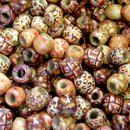 New 100Pcs Mixed Gorgeous 9x10mm Charming Wooden Round Craft Loose Tribal Beads