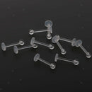 10x Lip Piercing Bioflex Labret Stud Piercing Jewelry Connector Acrylic - Clear