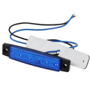 Blue 10Pcs 12V 6 LED Side Marker Indicators Lights Lamp Bar Truck Trailer IUI