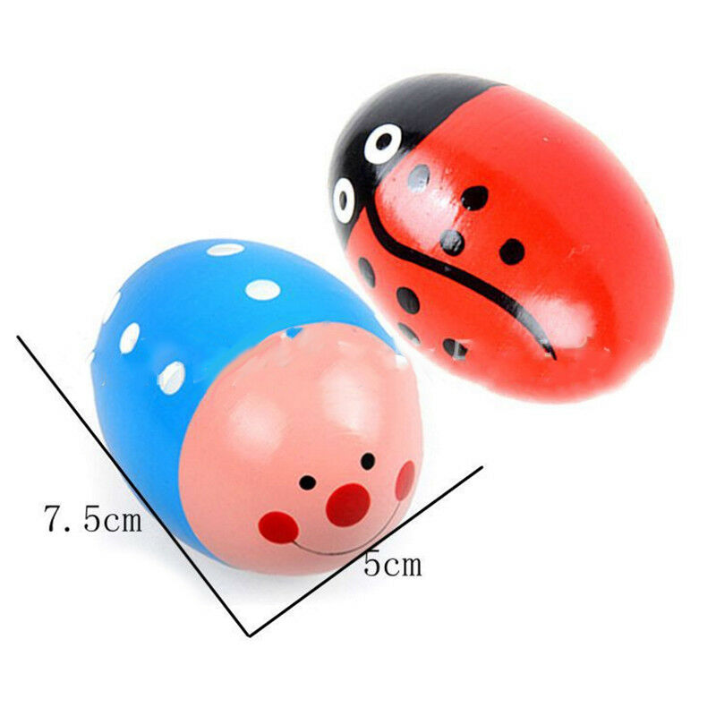 Set of 6 Wooden Percussion Musical Egg Maracas Egg Shakers for Children Z6O6
