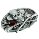 Gothic Skeleton Ghost Head Halloween Hip Hop Cowboy Biker Mens Belt Buckle