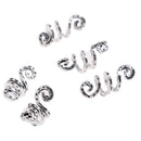5Pc/Set Alloy Spiral Hair Braiding Dreadlock Beads`Jewelry Rings Cuffs Tube C BX