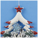 White Christmas Home Door Window Ornaments Christmas Decoration Xmas Tree H D6N8