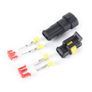 10sets Kit 2 Pin Way AMP Super seal Waterproof Electrical Wire Connector Plug LJ