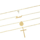 Fashion Women Multilayer Cross English Letter Pendant Choker Necklace Jewe BX