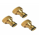 3PCS Brass Hose Tap Connector 3/4" Garden Pipe Adaptor