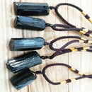 Raw Natural Black Tourmaline Schorl Pendant Chunk Chakra Reiki Protection Gift