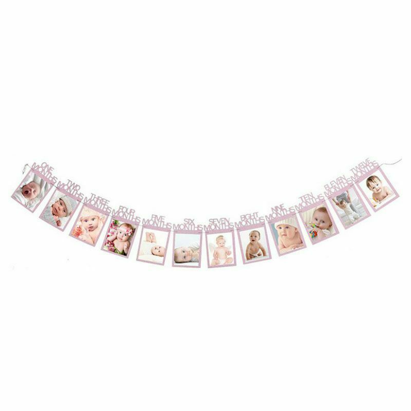 1-12 Month baby Photo holder Kids Birthday Gift Room Decorations Photo Bann Q8P8