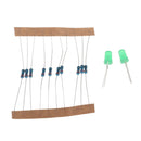20Pcs Green LED Light 5MM 220 Ohm Resistor for  Raspberry Pi MCU